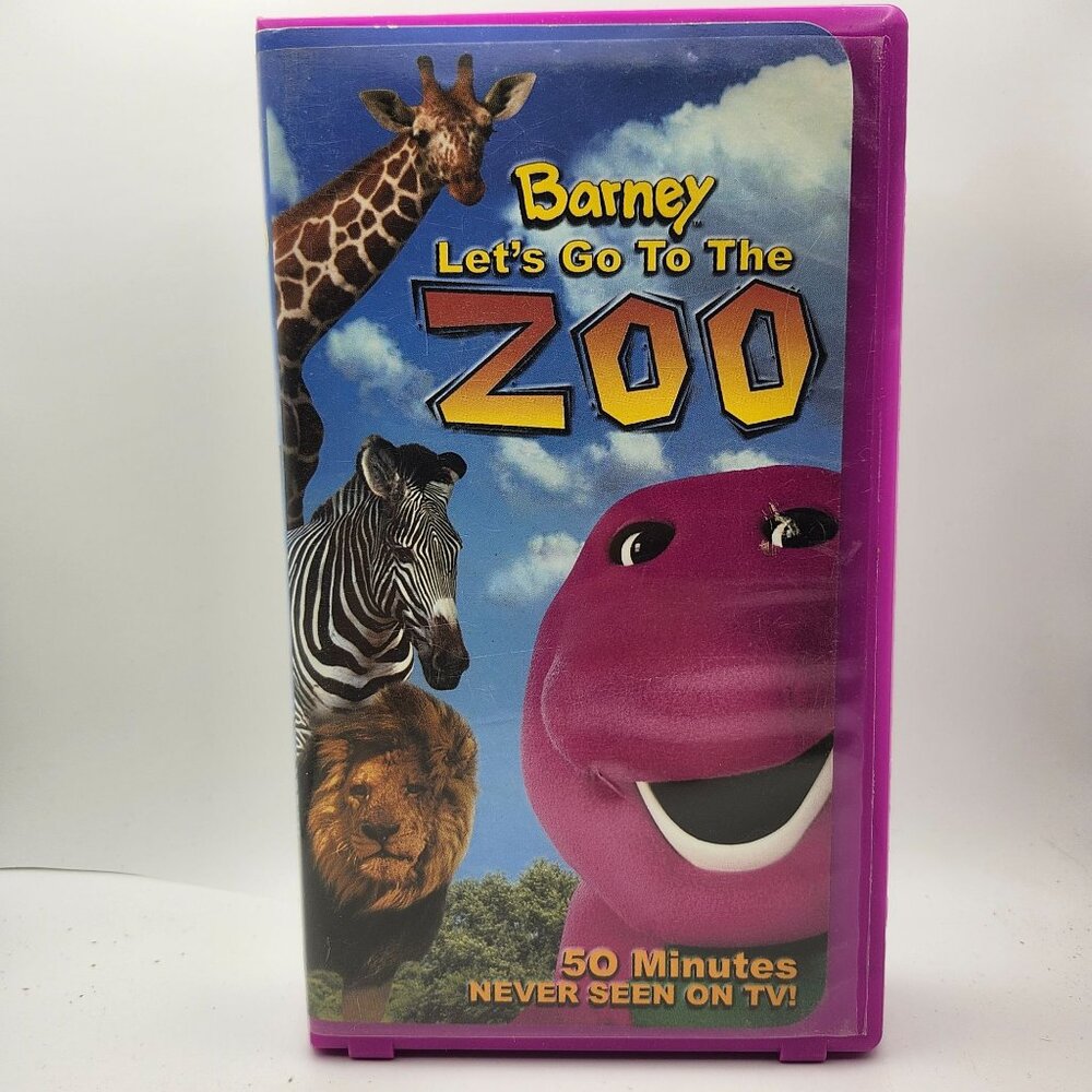 Barney Lets Go To The Zoo VHS 2001 Lyons Purple Case